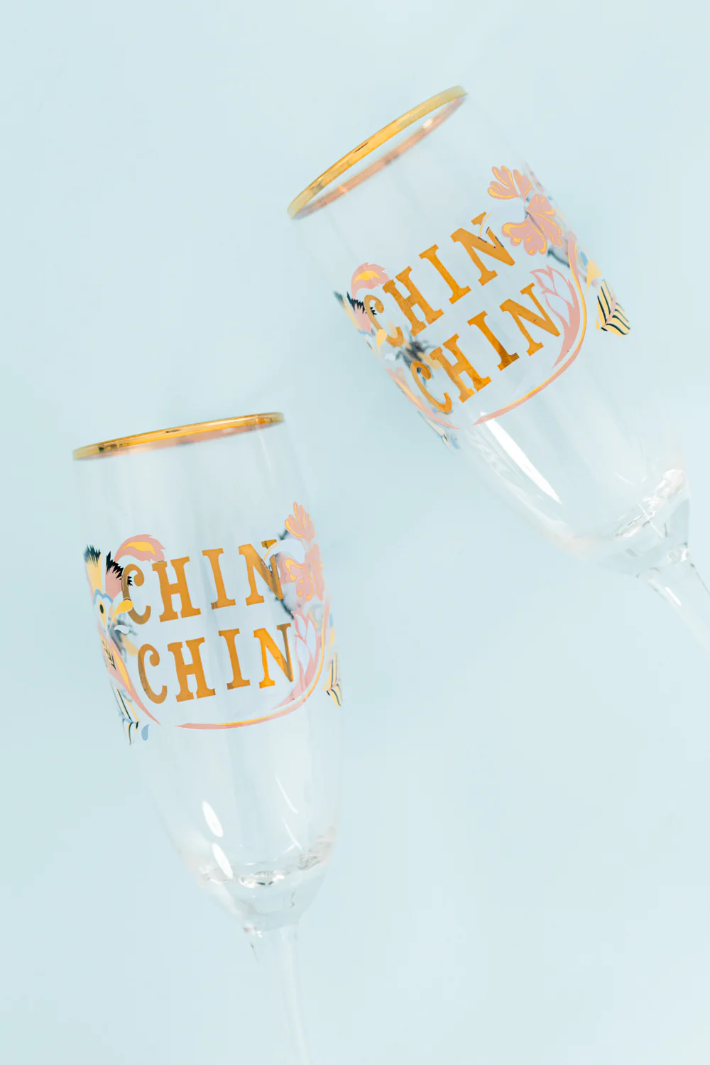 Yvonne Ellen Slogan Champagne Flute Glasses Set of 2