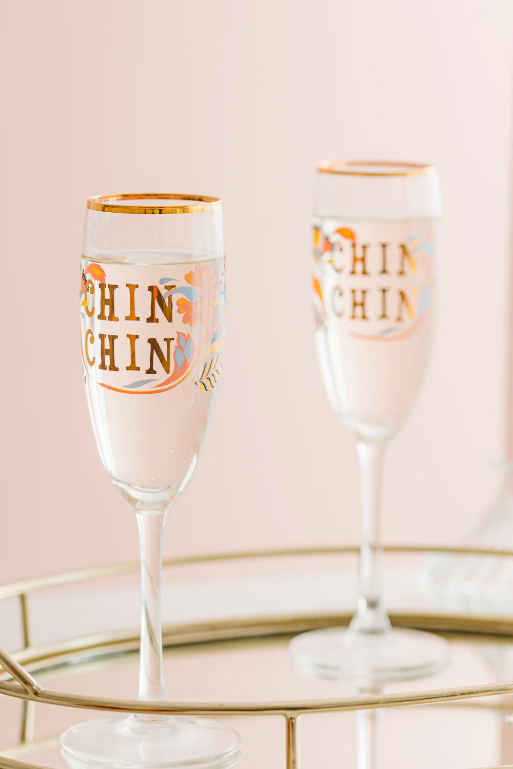 Yvonne Ellen Slogan Champagne Flute Glasses Set of 2