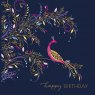 Sara Miller Happy Birthday Greetings Card - Peacock