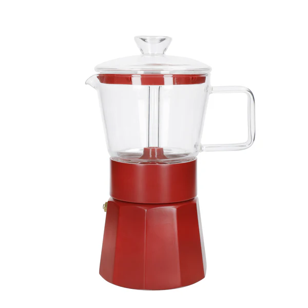 La Cafetière Verona Glass Espresso Maker 6 Cup - Red