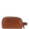 Ashwood Men’s Dual Zip Leather Washbag – Honey