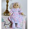 Powell Craft Rag Doll with Pink Polka Dot Flower Dress