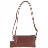 Ashwood Leather Two Section Zip Top Leather Crossbody Bag - Chestnut
