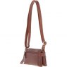 Ashwood Leather Two Section Zip Top Leather Crossbody Bag - Chestnut