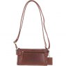 Ashwood Leather Two Section Zip Top Leather Crossbody Bag - Chestnut