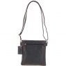 Ashwood Two Section Zip Top Leather Crossbody Bag Brown