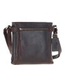 Ashwood Two Section Zip Top Leather Crossbody Bag Brown