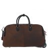 Ashwood Leather Wheeled Weekend Travel Holdall Oily Brown Adrian