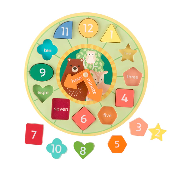 Orange Tree Toys Woodland Shape Sorting Clock