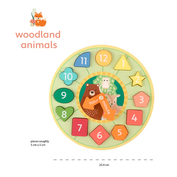 Orange Tree Toys Woodland Shape Sorting Clock
