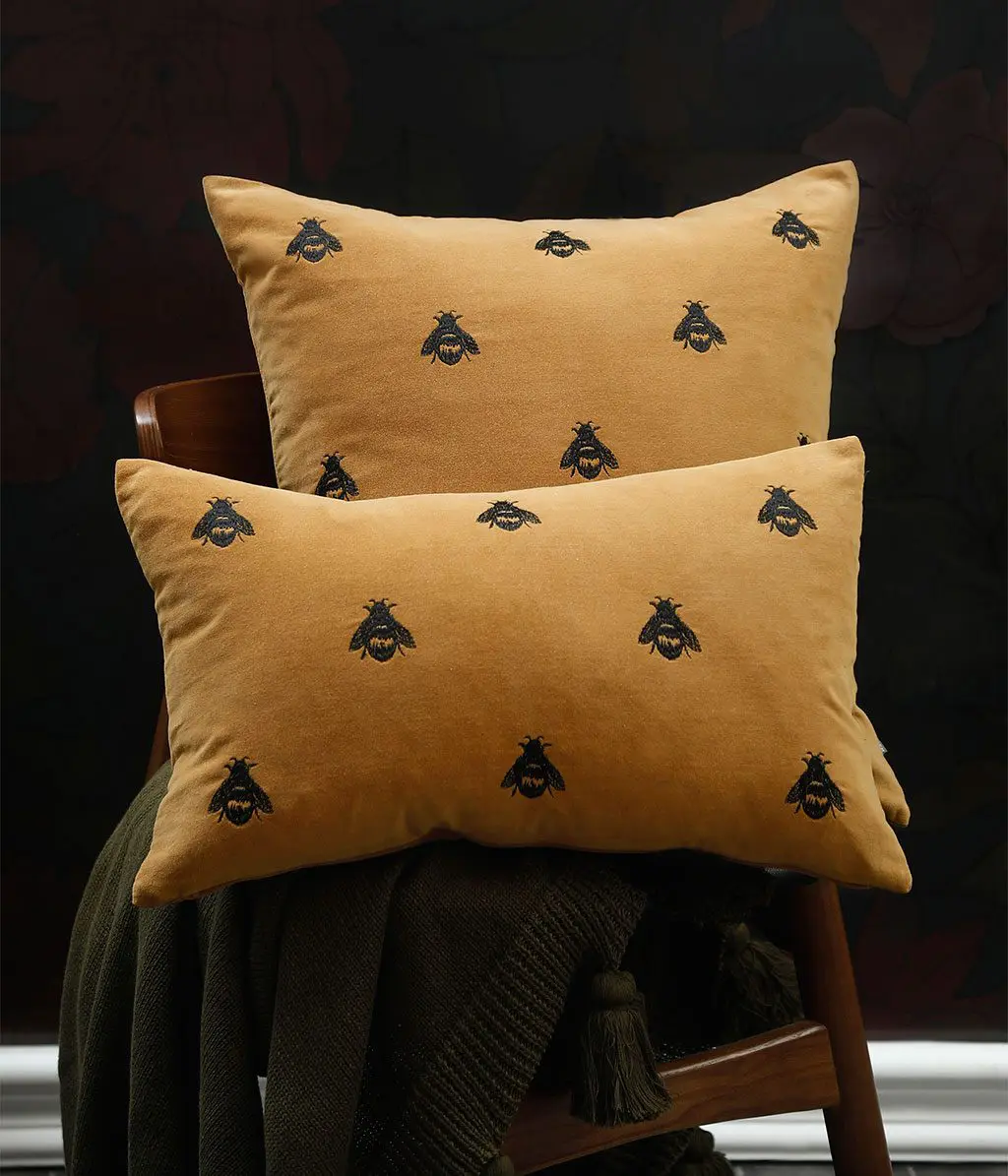 M.M Linen Buzz Mustard Cushion