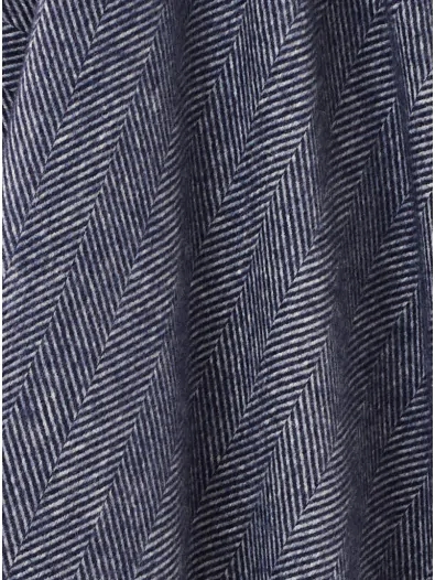 Portmeirion Piazza Herringbone Merino Wool Throw - Navy