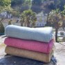 Portmeirion Piazza Herringbone Merino Wool Throw - Cerise Pink