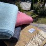 Portmeirion Piazza Herringbone Merino Wool Throw - Cerise Pink