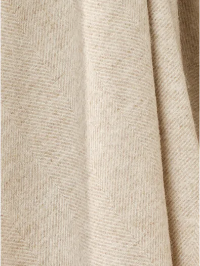 Portmeirion Piazza Herringbone Merino Wool Throw - Natural