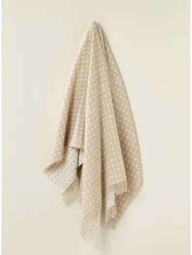 Portmeirion Spot Merino Wool Throw - Natural