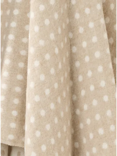 Portmeirion Spot Merino Wool Throw - Natural