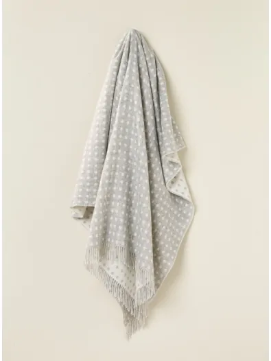 Portmeirion Spot Merino Wool Throw - Grey