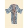 Powder Tropical Toile Kimono Gown - Denim & Petal