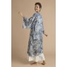 Powder Tropical Toile Kimono Gown - Denim & Petal