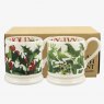 Emma Bridgewater Holly & Ivy Set of 2 1/2 Pint Mugs Boxed