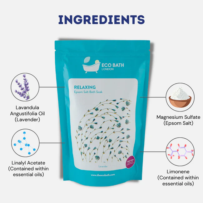 Eco Bath Relaxing Epsom Bath Salt Soak Pouch 1000g