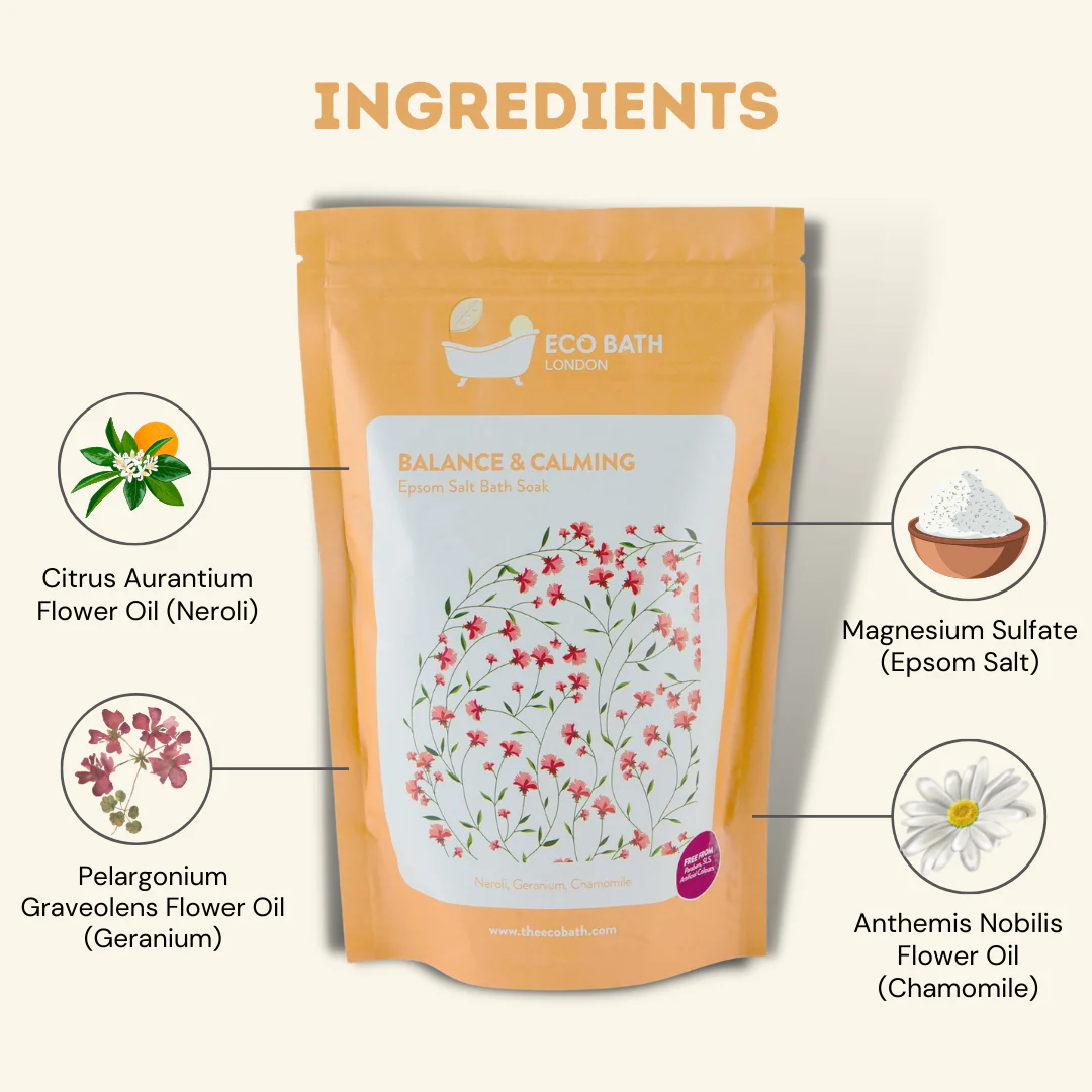 Eco Bath Balance & Calming Epsom Salt Bath Soak Pouch 1000g