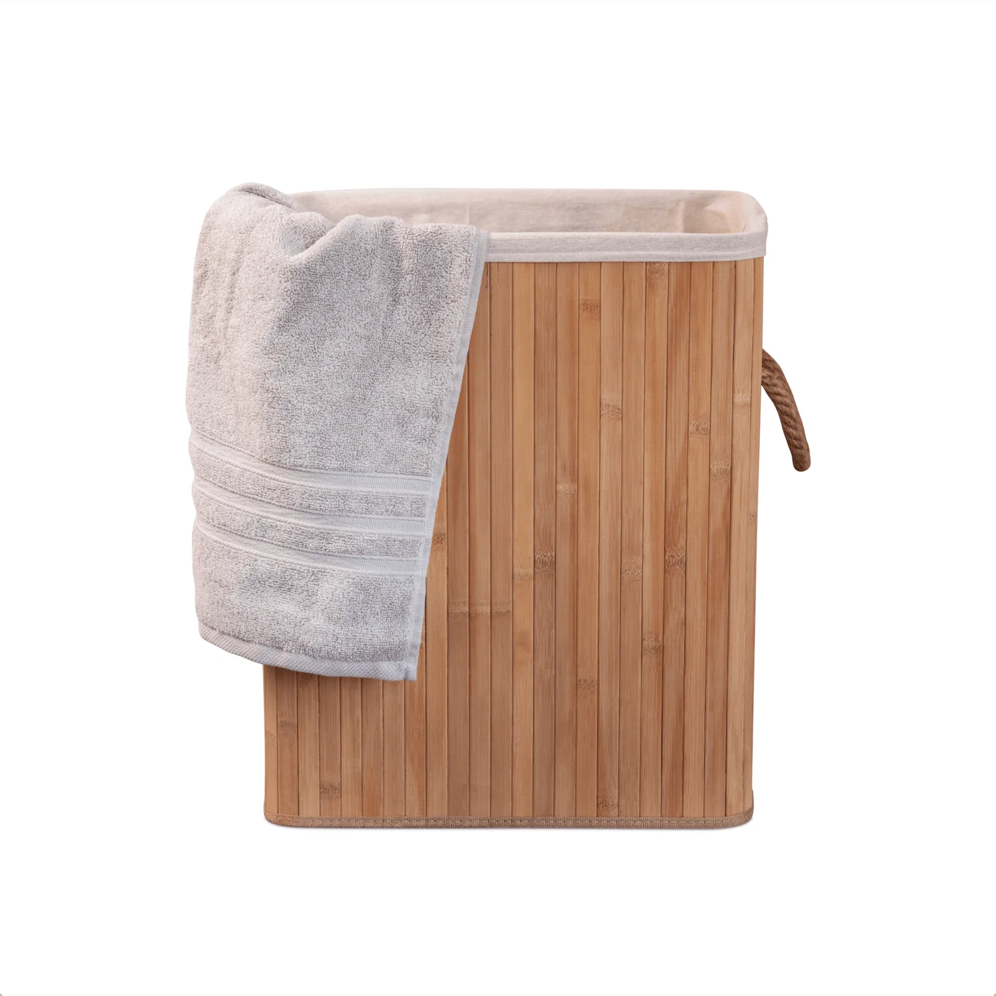 Eco Bath Bamboo Laundry Basket With Lid Rectangular