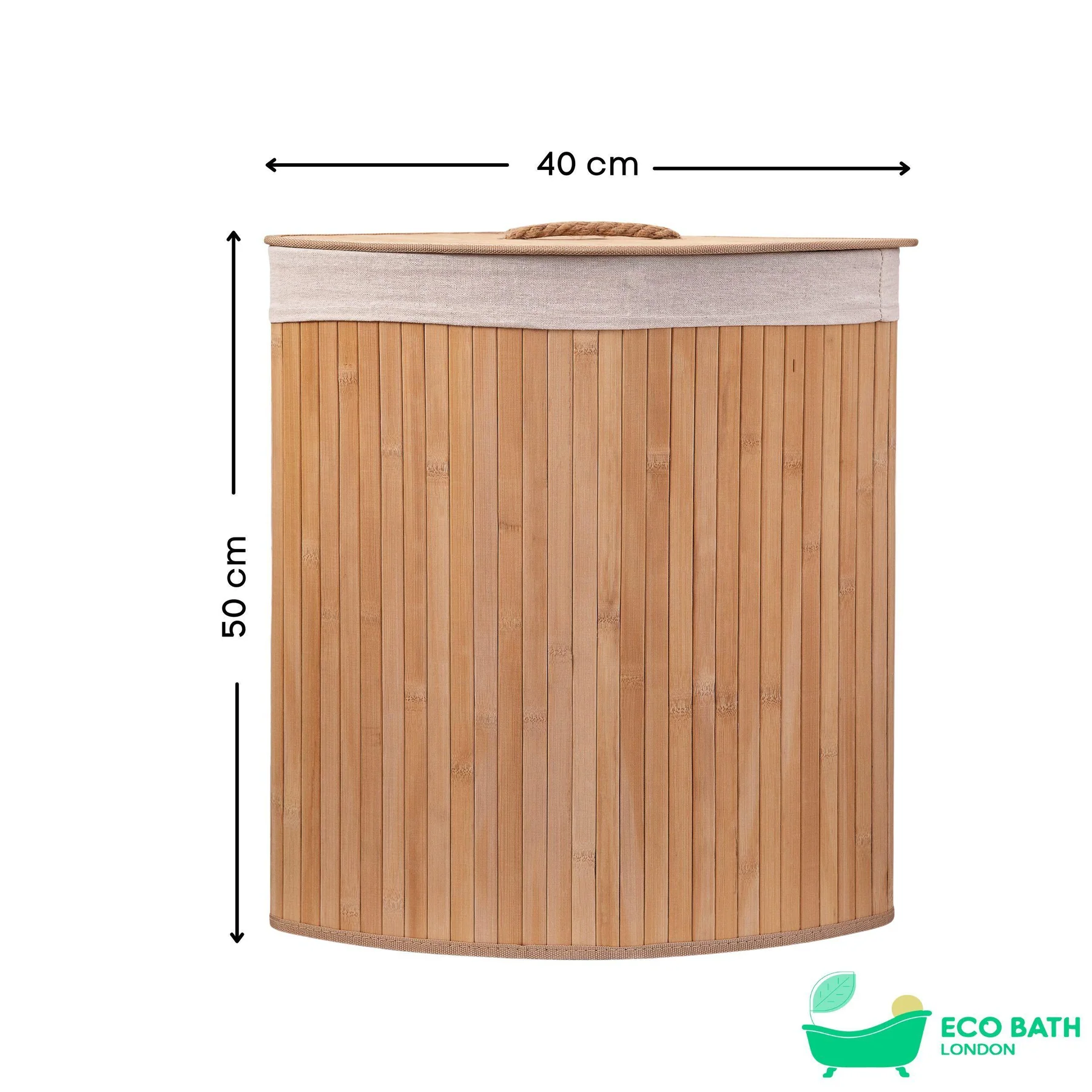 Eco Bath Bamboo Laundry Basket With Lid Triangle