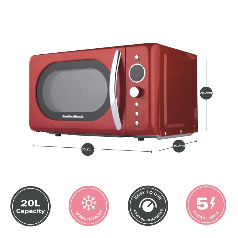 Hamilton Beach Hamilton Beach Retro Microwave - Red 20L