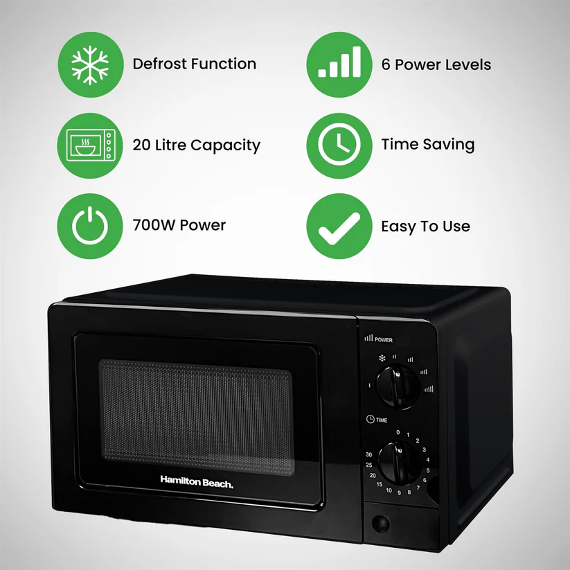 Hamilton Beach 20L Standard Black Microwave