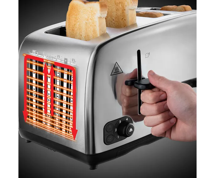 Russell Hobbs Adventure Stainless Steel 4 Slice Toaster