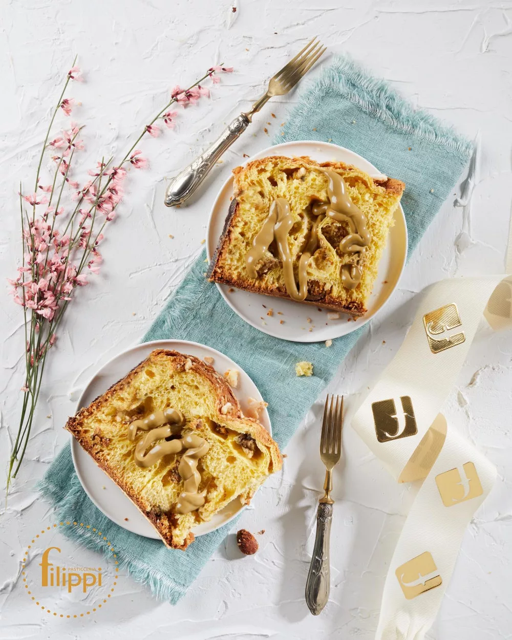 Filippi Boxed Panettone Pistachio/Limone With Pistachio Cream 1kg