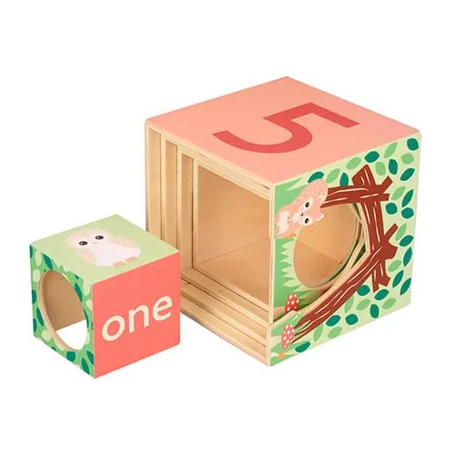 Orange Tree Toys Woodland Animal Stacking Cubes