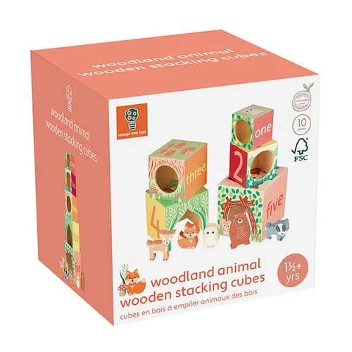 Orange Tree Toys Woodland Animal Stacking Cubes