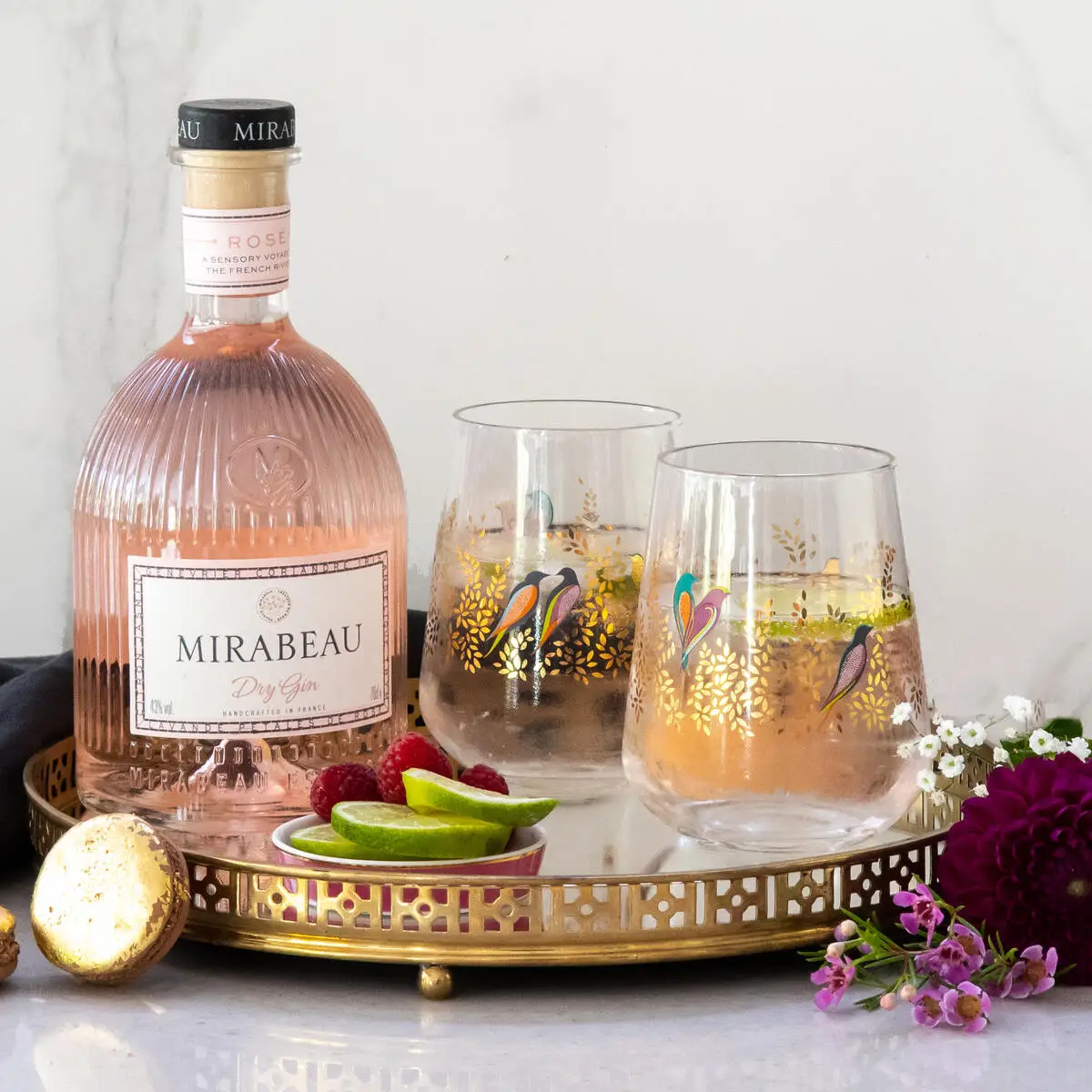 Sara Miller Chelsea Gold Leaf Set of 2 Tumblers