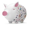 Tilly Pig Peter Rabbit & Friends In The Garden Pink Piggy Bank