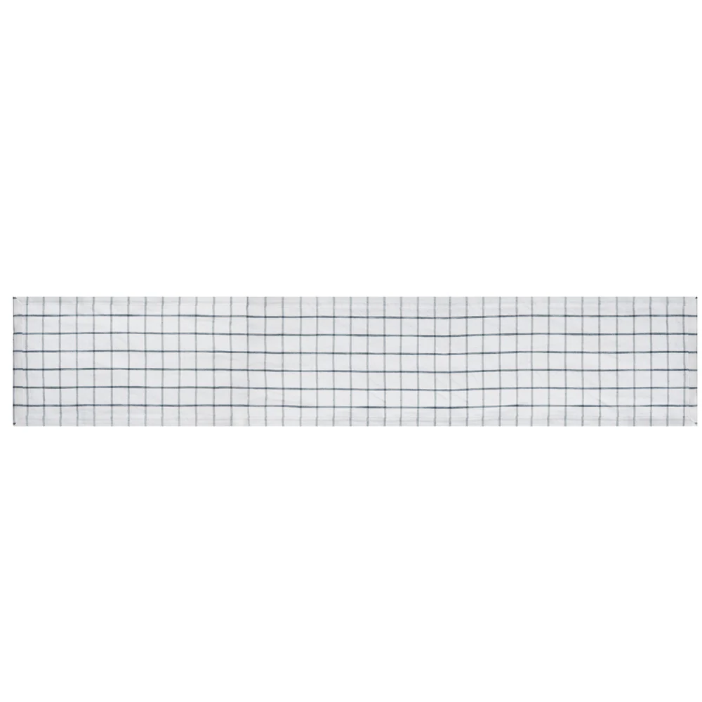 Mikasa Cotton / Linen Mix Grey Check Table Runner