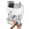 SMEG Espresso Coffee Machine With Grinder - White