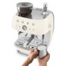 SMEG Espresso Coffee Machine With Grinder - Cream