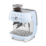 SMEG Espresso Coffee Machine With Grinder - Pastel Blue