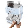 SMEG Espresso Coffee Machine With Grinder - Pastel Blue