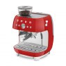 SMEG Espresso Coffee Machine With Grinder - Red