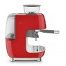 SMEG Espresso Coffee Machine With Grinder - Red