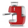 SMEG Espresso Coffee Machine With Grinder - Red