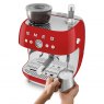 SMEG Espresso Coffee Machine With Grinder - Red