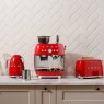 SMEG Espresso Coffee Machine With Grinder - Red