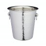 BarCraft Hammered-Steel Champagne Bucket with Ring Handles