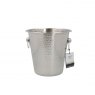 BarCraft Hammered-Steel Champagne Bucket with Ring Handles