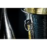 BarCraft Hammered-Steel Champagne Bucket with Ring Handles